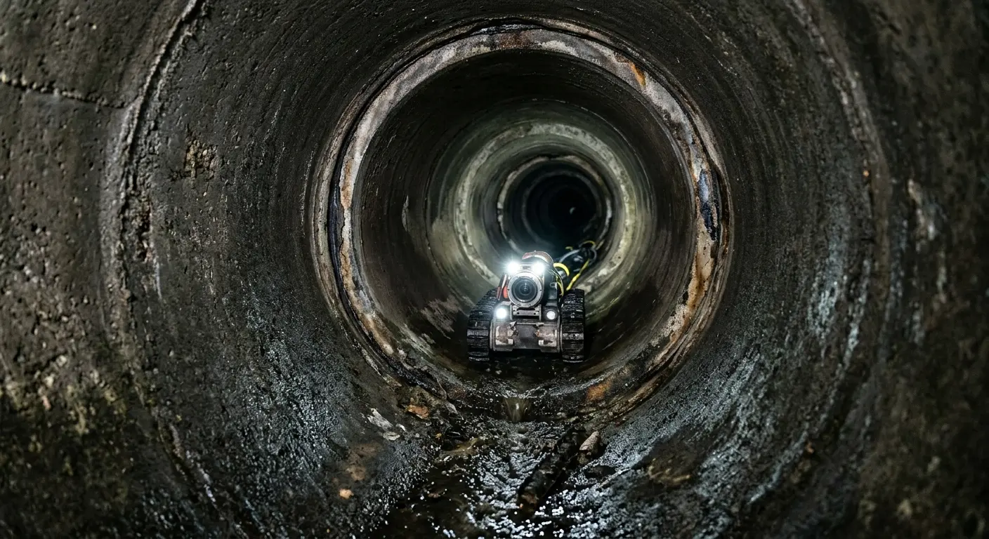 Robotic sewer camera inspecting pipe interior for Drain Snake Service in El Mirage